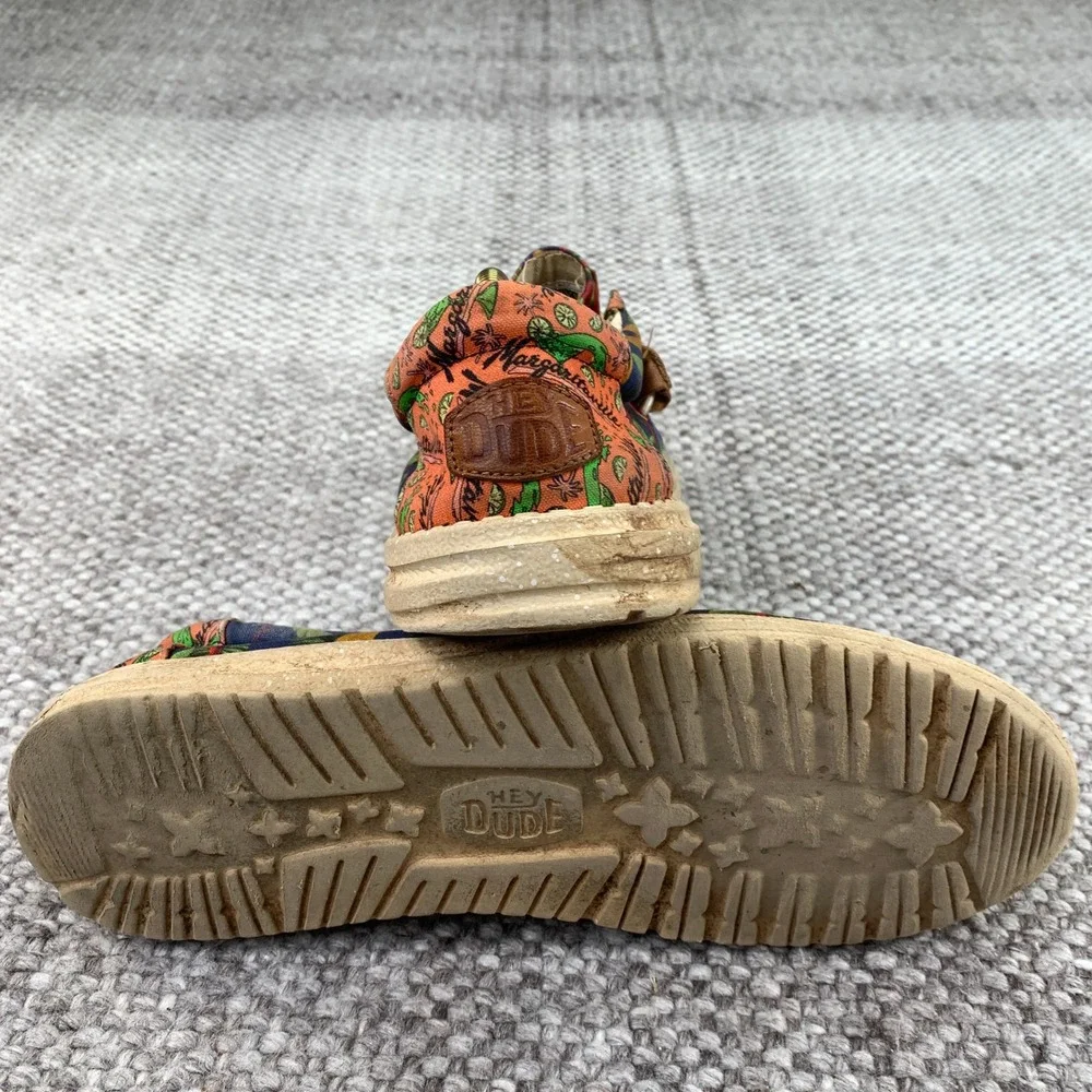 Hey Dude Wally Margaritaville Loafers Mens Size 8 Multi Color Tropical Parrot